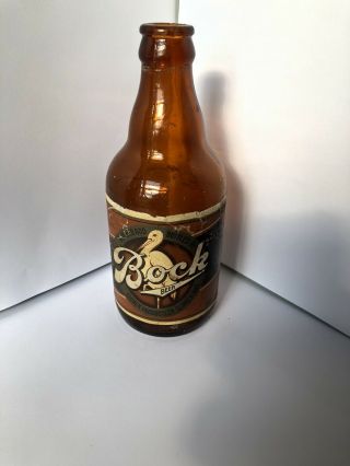 Rare Slinger Bock Steinie Beer Bottle Wi Wisconsin Irtp
