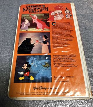 Authentic 1982 Disney ' s Halloween Treat Clamshell VHS Extremely Rare OOP VHS 2