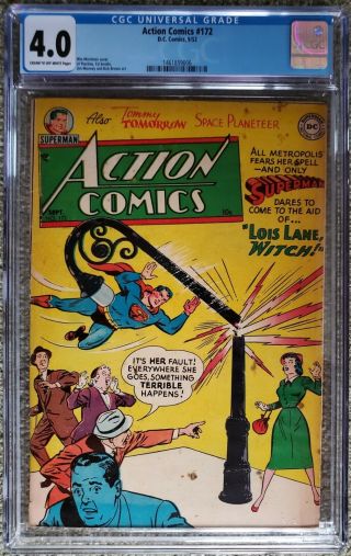 Action Comics 172 Cgc 4.  0 C - Ow Lois Lane Rare Only 9 Graded 1952 1461859006