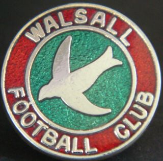 Walsall Fc Rare C/w Vintage Club Crest Type Badge Brooch Pin In Gilt 16mm Dia