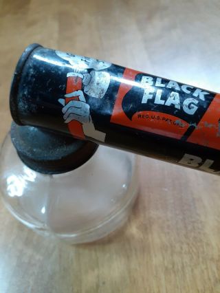 Vintage Black Flag All Purpose Bug Pump Sprayer Glass Garage Mancave Decor