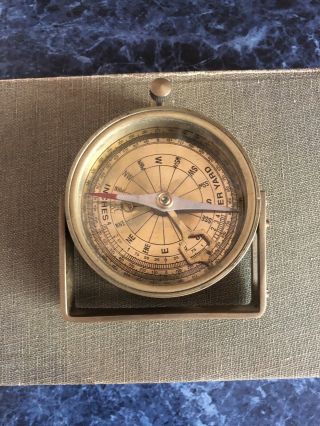Nautical Decor Vintage Antique Brass Compass