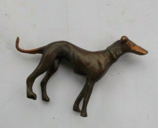 RARE Vintage Antique Bronze Greyhound Dog Figurine Statue Collectible Whippet NR 2