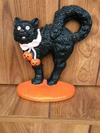 Cast Iron Rare Vintage Halloween Cat Doorstop.