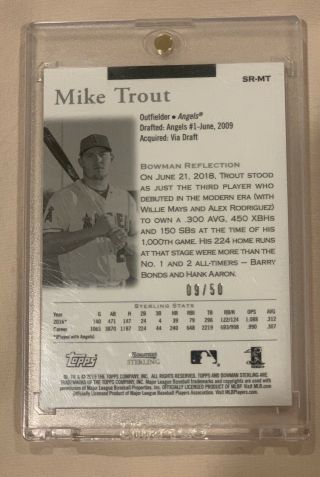 2019 Bowman Sterling Gold Refractor Mike Trout /50 SSP Rare 2