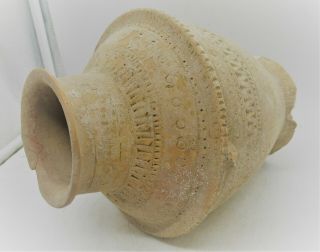 ANCIENT NEAR EASTERN CLAY VESSEL WITH EARLY FORM OF WRITING & ANIMAL MOTIFS RARE 3