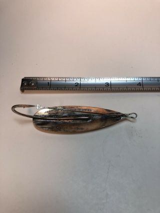 Vintage Johnson’s Silver Minnow Spoon Metal Silver Plate Weedless Pat.  8 - 28 - 23