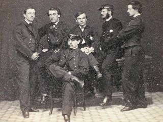 Rare Civil War CDV of 6 Acting Midshipman Class of 1861 Crisp Admiral Sigsbee? 2