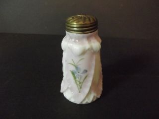 1 Antique Shaker,  Salt/pepper/sugar Opaque Victorian Glass Hanging Leaf Eapg