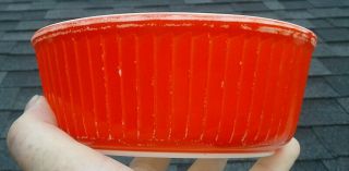 Rare Htf Vintage Pyrex Primary Red 216 Souffle Casserole Ribbed 1/2 Quart.