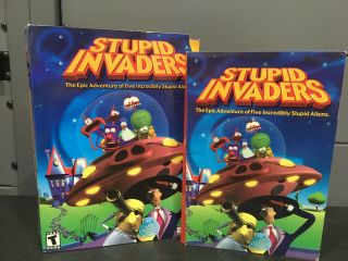 Stupid Invaders (pc,  2001) Rare Pop - Up Big Box Version