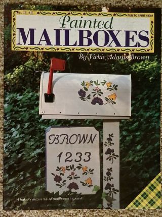 Painted Mail Boxes By Vickie Adams Brown Decorative Tole Painting Book Vtg Rare.