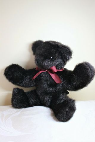 Vermont Teddy Bear Co Dark Brown/black 16 " Classic Vintage 1989 Made In Usa