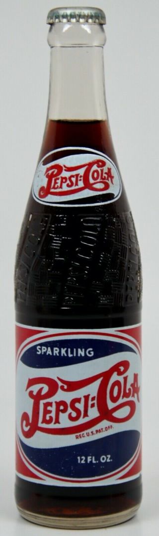 Rare Vintage Sparkling Pepsi Cola Red White Blue Bottle Redding Ca