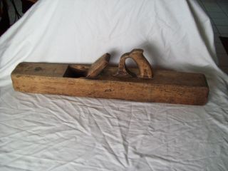 Antique Wooden Wood Block Plane Planer 26 Inches Long Great Vintage Patina