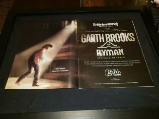 Garth Brooks Live At The Ryman Rare Promo Poster Ad Framed