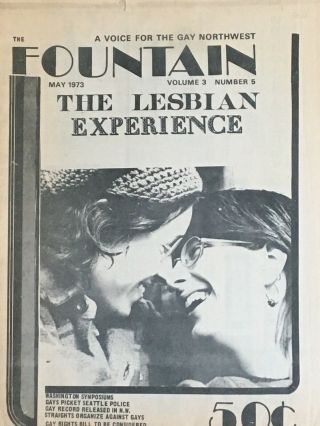 Fountain Vol 3 5 1973 Gay Newspaper Rare Civil Rights Portland Pride Seattle