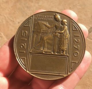 Médaille Française Lenoir Bronze Éducation De Saint Louis Antique French Medal