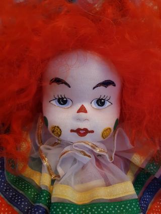 Vintage ROBIN WOODS Clown Doll POLKA DOT from 1985,  17 