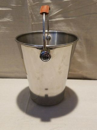 Rare French Champagne Laurent Perrier Wine Ice Bucket Leather Handle 3