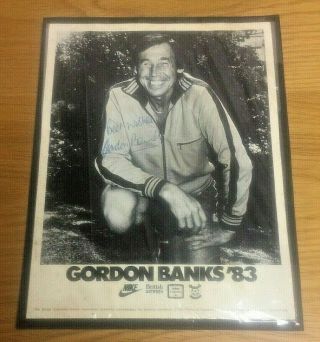 England 1966 World Cup Final Hero Gordon Banks Hand Signed Card - Rare