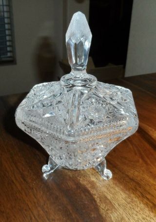 Vintage Cut Crystal Footed Candy Dish