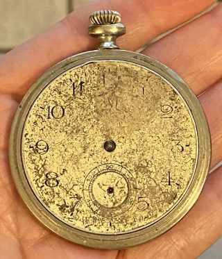 Antique 1894 INGERSOLL RELIANCE? 7 Jewels 50mm Pocket Watch Parts/Repairs 2