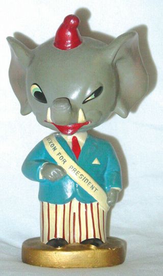 Rare Vintage 1968 Campaign Nodder Richard Nixon Republican Elephant Bobble Head