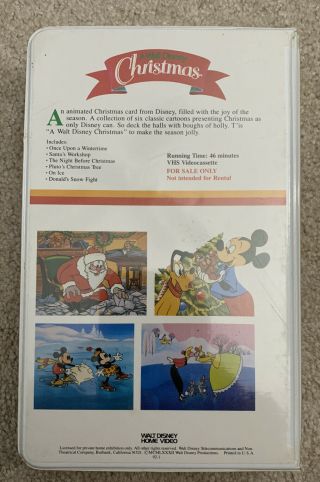 A Walt Disney Christmas Home Video 1982 VHS RARE SSP 3