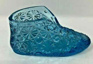 Daisy & Button Slipper Shoe Blue Glass Bryce Brothers Eapg Antique 1886 Match