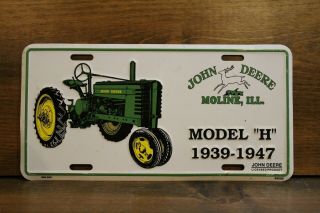 License Plates Vintage John Deere Model “h” Tractor Rare Old 1939 - 47 Collectible