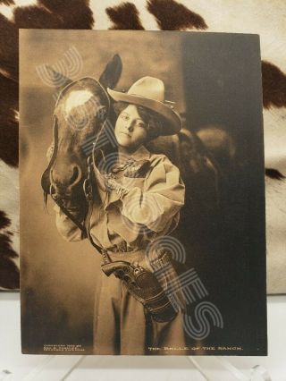 Wild West 101 Ranch Armed Cowgirl With Her Horse Rare 1909 Print By Cornish