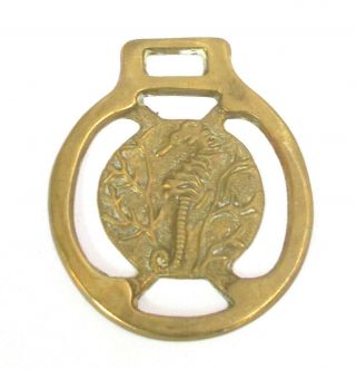 Very Hard To Find Unusual Antique English Horse Brass Medallion With A Seahorse