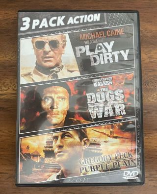 Cries Of War: Play Dirty/the Dogs Of War/the Purple Plain (dvd) Rare Htf