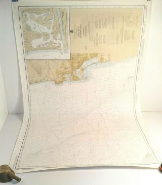 Vintage Noaa Nautical Chart Of San Diego Bay Approaches 18765,  1979 Ed 48x31 "