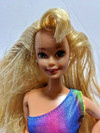 Vintage Mattel Barbie Doll 1976 Blonde Blue Eyes Earrings Ring Swimsuit
