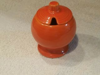Rare vintage fiesta mustard jar red/orange 3
