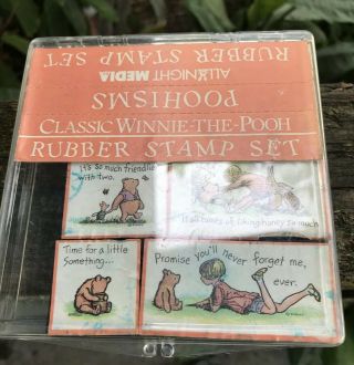 Disney Classic Winnie The Pooh “pooh Mail” Rubber Stamp Set Rare 6 Piece Lot