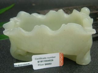 Chinese Antique Celadon Nephrite Hetian - Jade Brush Wash Statue/pendant370
