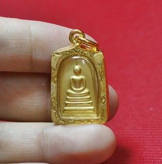 Gold Mini Phra Somdej Lp Toh,  Wat Rakang Real Old Antique Buddha Thai Amulet 87