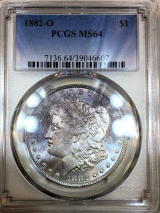 1882 - O Morgan Silver Dollar Pcgs Ms64 Coin Rare Date