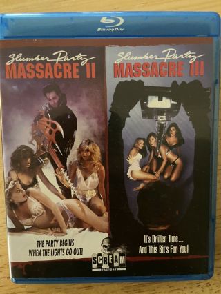 Very Rare Oop Slumber Party Massacre Ii & Iii Blu Ray 2 Disc Set Scream Factory