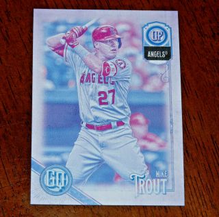 Angels 2018 Gypsy Queen Mike Trout Missing Blackplate Sp Rare Variation
