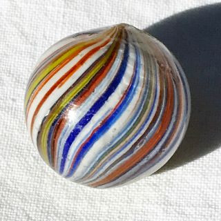 Antique German Handmade Bright Onionskin Marble - Carnival Colors