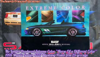 Rare Extreme Color Mystic Saleen S351 Mustang Poster Frm 95 Ford Cobra Svt Gt