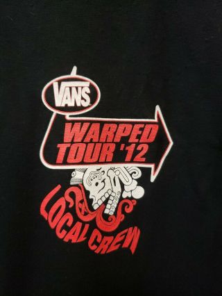 Rare Vans Local Crew Warped Concert Tour 2012 T - Shirt 2xl Size