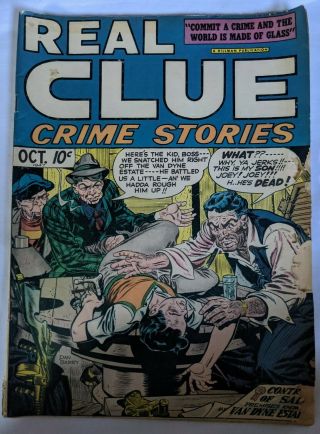 Real Clue Crime Stories Vol 2 8 Oct 1947 - Rare