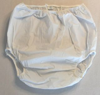 Rare Vintage Gerber Adult Plastic Pants Diaper Cover Medium Milky White