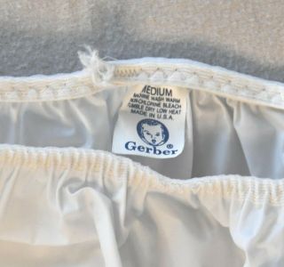 Rare Vintage Gerber Adult Plastic Pants Diaper Cover Medium Milky White 3
