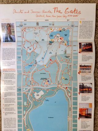 Christo & Jeanne - Claude The Gates Map 2005 Central Park York Walking Tour
